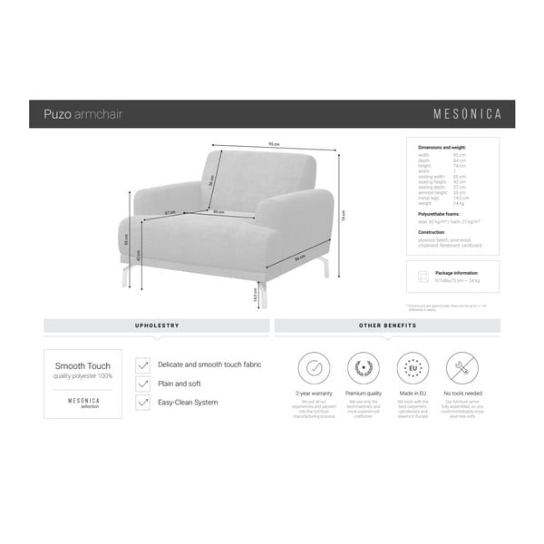 Poltrona beige chiaro Puzo - MESONICA-image-4