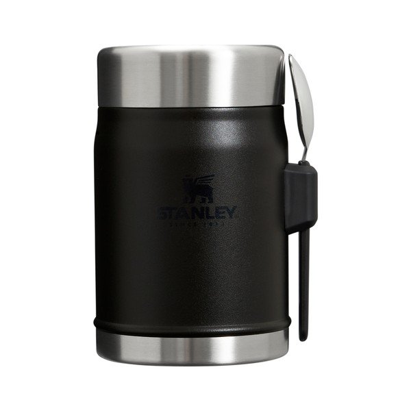 Borraccia termica nera opaca in acciaio inox 400 ml Legendary Food Jar + Spork Black 2.0 – Stanley