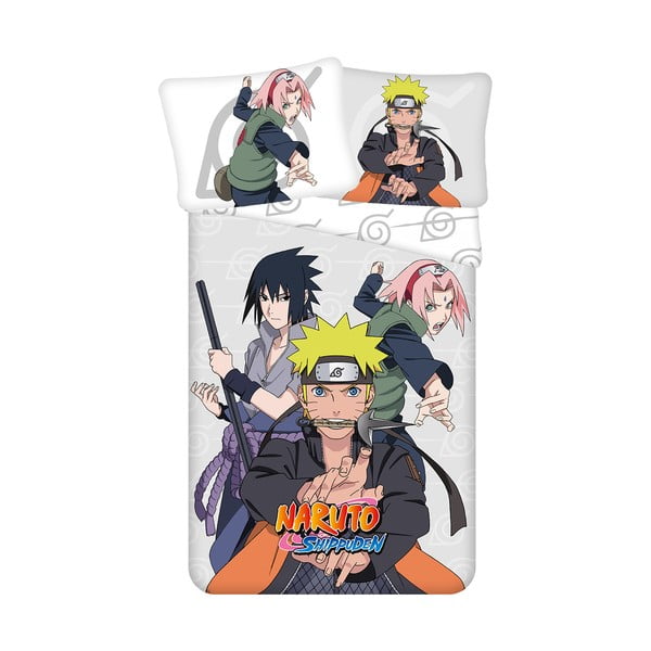 Set copripiumino e federa da bambini in cotone per letto singolo 140x200 cm Naruto – Jerry Fabrics