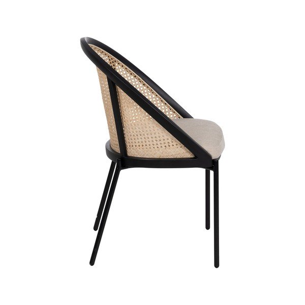 Sedia da pranzo beige/di colore naturale in imbottito – Ixia-image-3