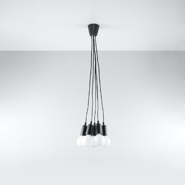 Lampada a sospensione nera 25x25 cm Rene - Sollux-image-1