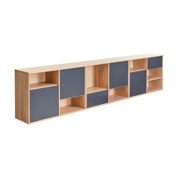Cassettiera bassa nera in rovere 267x61 cm Mistral - Hammel Furniture-image-2