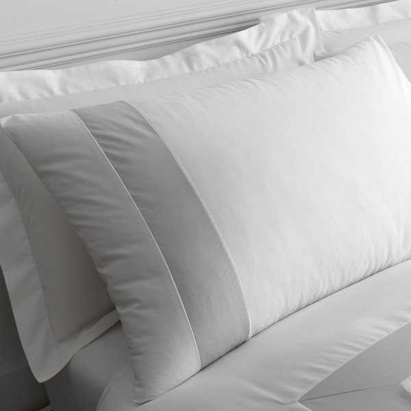 Biancheria da letto in cotone bianco e grigio per letto matrimoniale 200x200 cm - Bianca-image-3