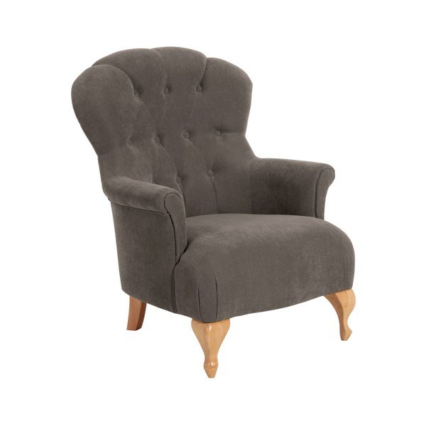 Poltrona grigio-marrone Camilla Velor - Max Winzer