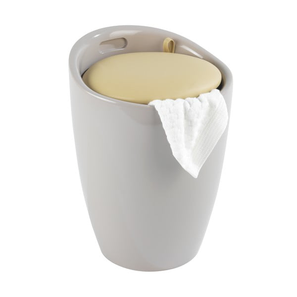 Cesto portabiancheria e sgabello beige in uno , 20 l Candy - Wenko