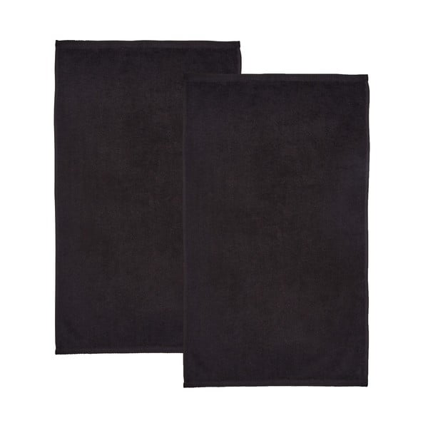 Set di asciugamani con asciugatura rapida e tipo terry neri in cotone 2 pz 90x140 cm Quick Dry – Catherine Lansfield