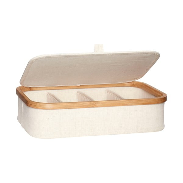 Scatole in set con coperchio beige in tessuto 2 pz 38x26x9 cm Ecru – Hübsch-image-4