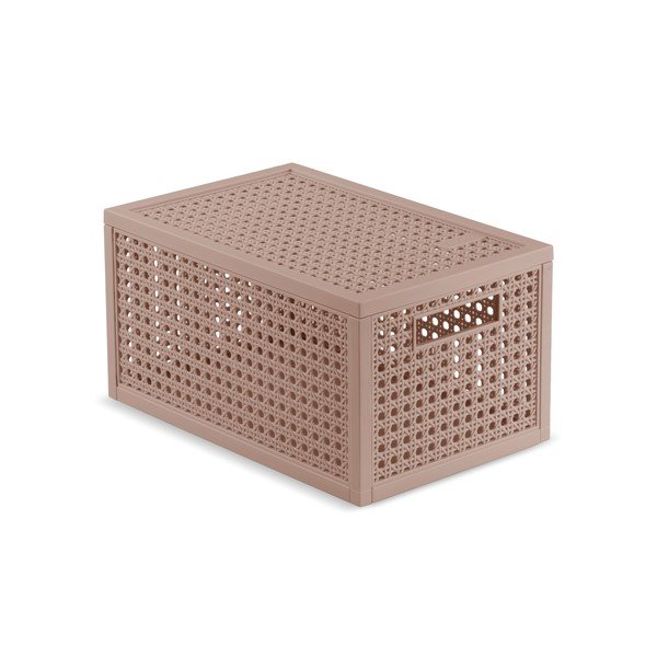 Scatola con coperchio rosa polveroso in plastica riciclata 19x30x15 cm Kaya – Curver