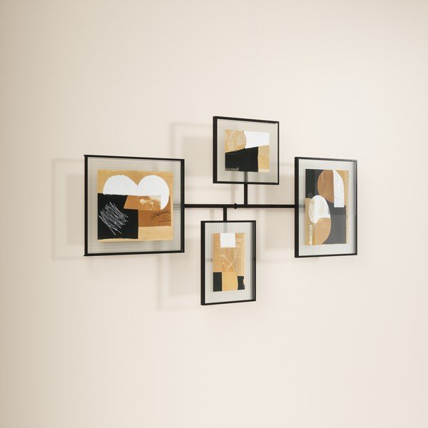 Cornice nera lucida in metallo/in vetro da appendere 57x99 cm Flute – Umbra-image-2