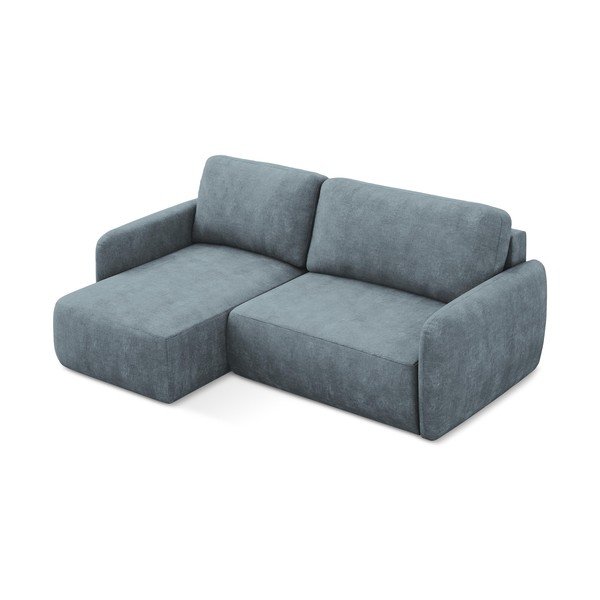 Divano angolare blu polveroso allungabile/con contenitore (con penisola a sinistra/con chaise lounge) con rivestimento in ciniglia Lilo – Makamii-image-2