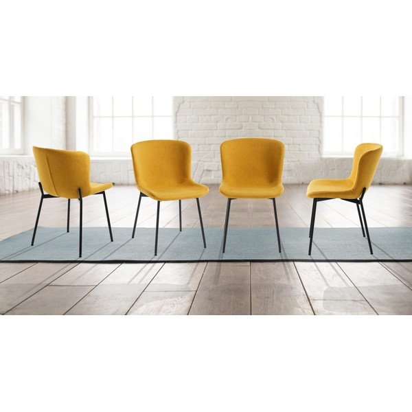 Sedie da pranzo in set giallo ocra 2 pz Snug – Tomasucci-image-3