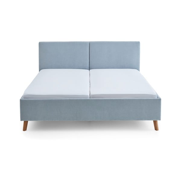 Letto matrimoniale imbottito azzurro con rete inclusa 160x200 cm Piano – Meise Möbel-image-4