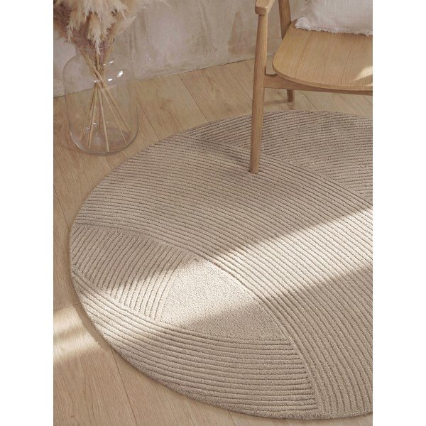 Tappeto rotondo beige in lana ø 200 cm Kensington Victoria – Ted Baker-image-3