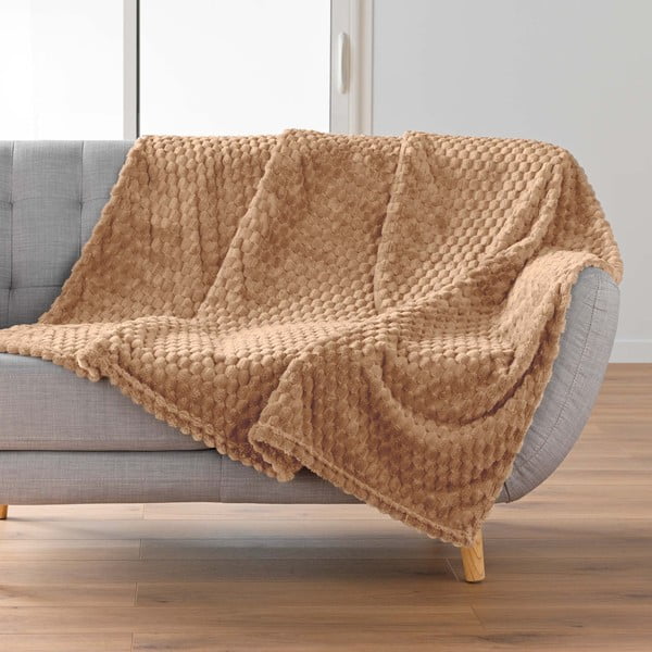 Coperta marrone in microflanella 125x150 cm Mini Frosty – douceur d'intérieur-image-1