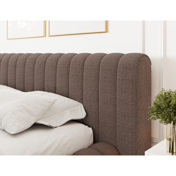 Letto matrimoniale imbottito marrone con contenitore e rete inclusi 140x200 cm Carilla – ELTAP-image-4