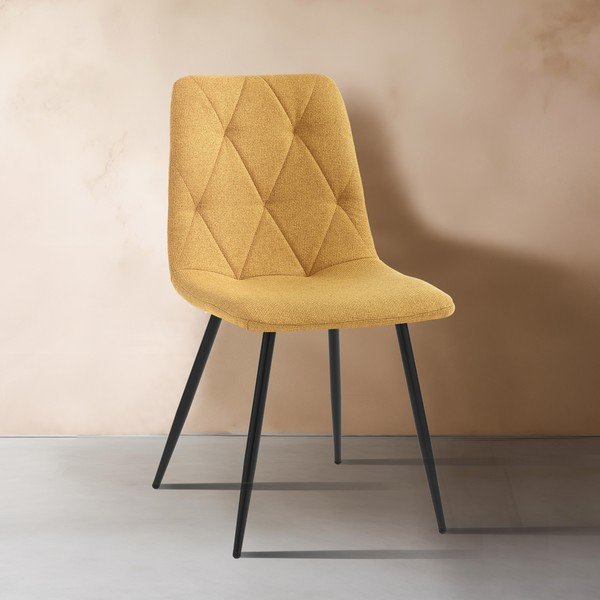 Sedie da pranzo in set giallo ocra 2 pz Mesh – Tomasucci-image-1