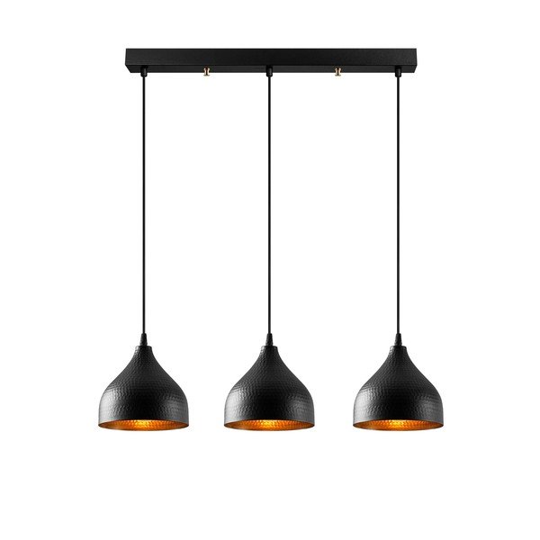 Lampadario nero con paralume in metallo Tattoo – Opviq lights-image-2