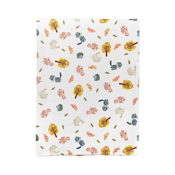 Coperta per bambini bianca in mussola 75x100 cm Forest – Mijolnir