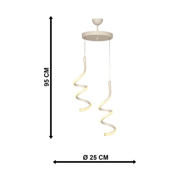 Lampadario LED bianco in metallo ø 25 cm Hilton – Squid Lighting-image-3