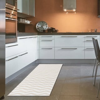 Runner beige e bianco , 80 x 130 cm Optical - Floorita