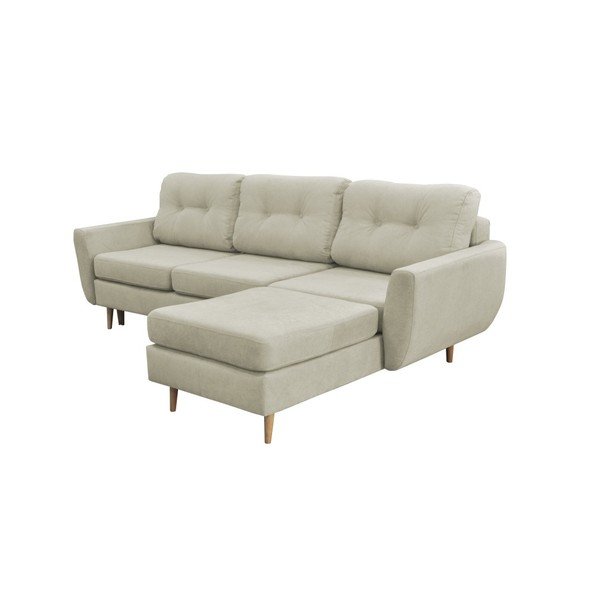 Divano letto crema con gambe chiare Tulipe, angolo destro - Mazzini Sofas-image-4
