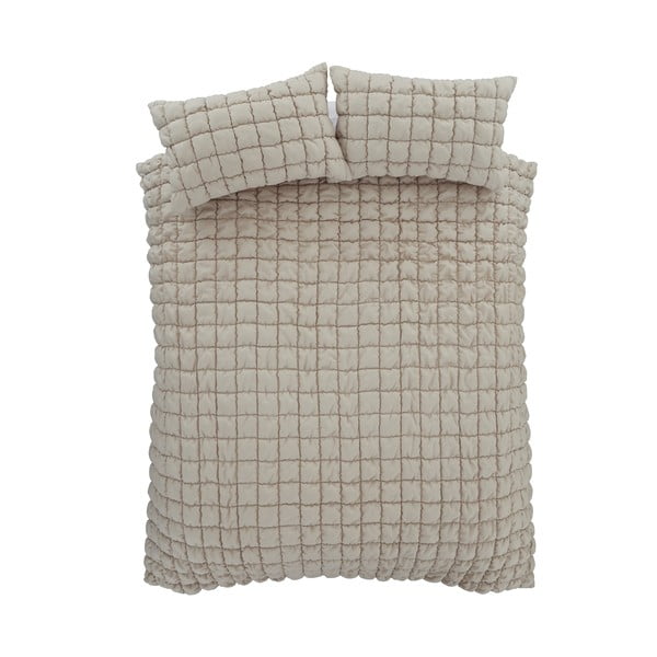 Biancheria da letto beige per letto matrimoniale 200x200 cm Puffer - Catherine Lansfield-image-2