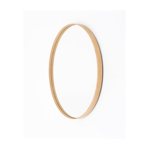 Specchio da parete con cornice in legno di quercia , ⌀ 66 cm Glance - Wireworks-image-1