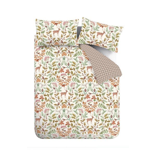 Set copripiumino e federa color crema per letto matrimoniale 200x200 cm Woodland Stag – Catherine Lansfield
