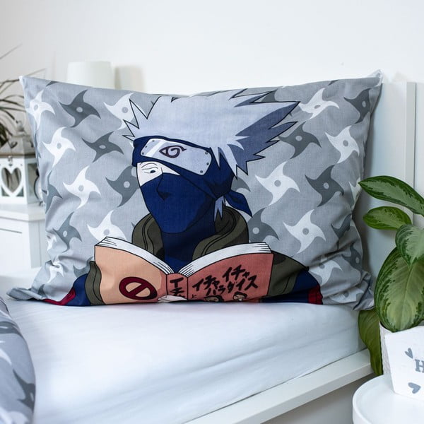 Set copripiumino e federa da bambini in cotone per letto singolo 140x200 cm Naruto "Grey" – Jerry Fabrics-image-4