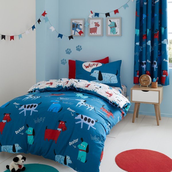 Biancheria da letto per bambini 200x135 cm Woofing Dogs - Catherine Lansfield-image-1