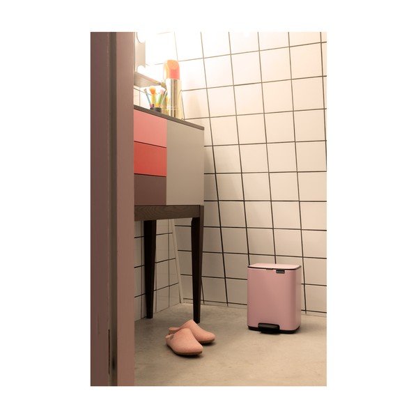 Cestino per la spazzatura rosa in acciaio con pedale 4 l Bo – Brabantia-image-1