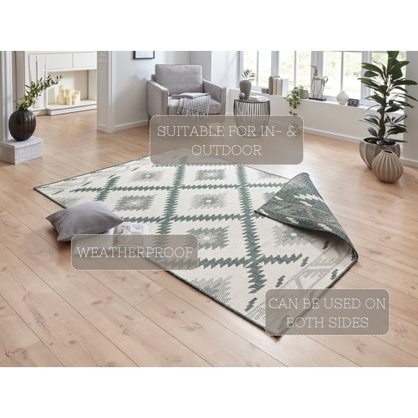 Tappeto da esterno verde e crema , 150 x 80 cm Malibu - NORTHRUGS-image-4