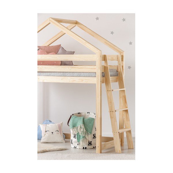 Letto a castello in legno di pino Mila DMPBA, 70 x 160 cm - Adeko-image-1