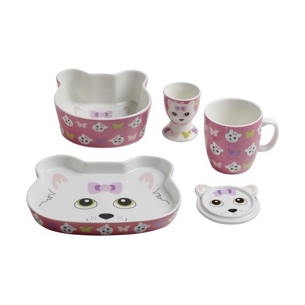 5dílný dětský set Maxwell & Williams Tickle Critters Cat