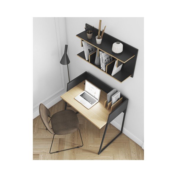 Scaffalatura a parete nera, larghezza 90 cm Bern - TemaHome-image-3