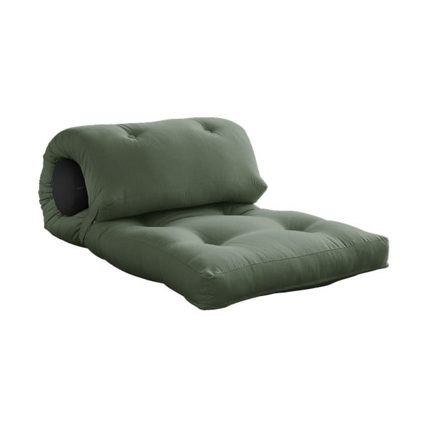Materasso futon verde-grigio 70x200 cm Wrap Olive Green/Dark Grey - Karup Design-image-3