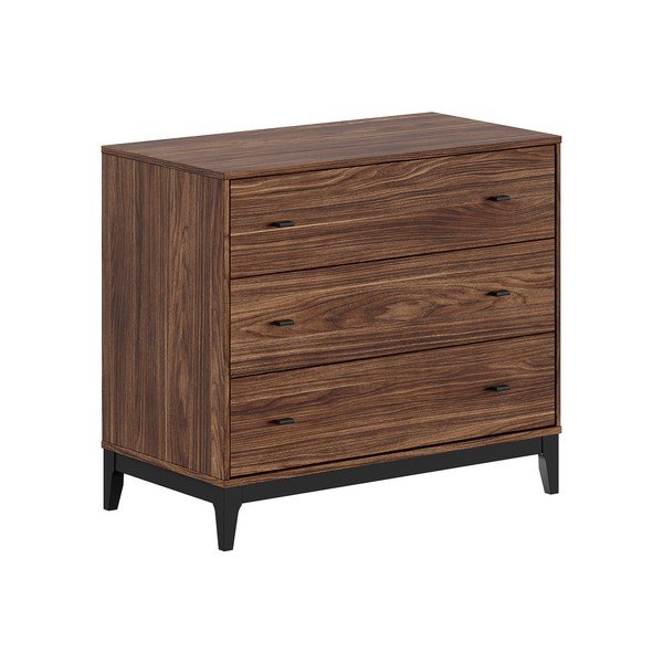 Credenza colore naturale scuro con effetto noce 100x89x55 cm Ilyas – Vipack