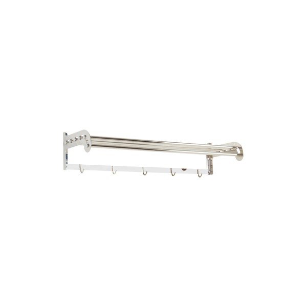 Attaccapanni da parete color argento lucido in acciaio inox con scaffale 100 cm Alby – Jotex