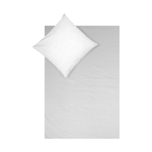 Biancheria da letto in flanella bianca e grigia per letto singolo Fovere , 155 x 220 cm Betty - Westwing Collection