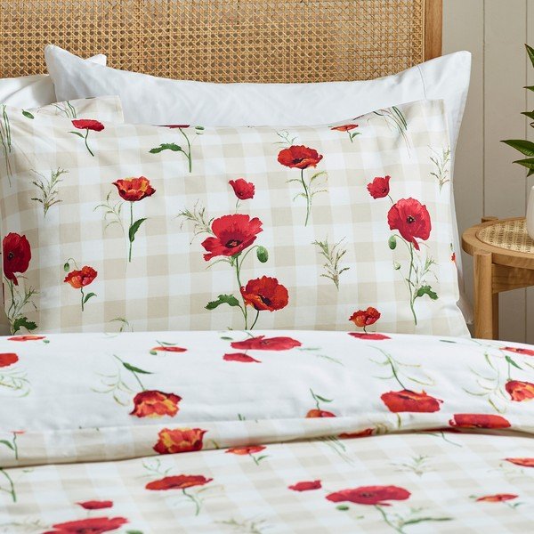 Set copripiumino e federa rosso per letto singolo 135x200 cm Poppy – Catherine Lansfield-image-2