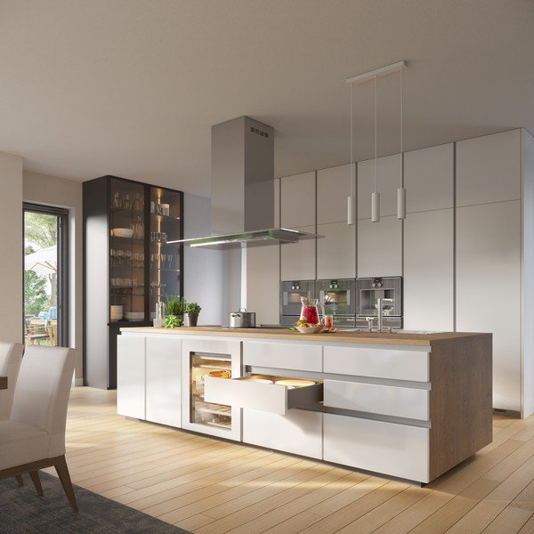 Lampadario bianco con paralume in metallo Tresos II - GTV-image-1