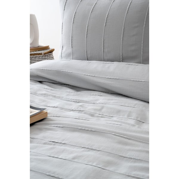 Set con copriletto e federa grigio in cotone 210x220 cm Sedef – Mijolnir-image-2