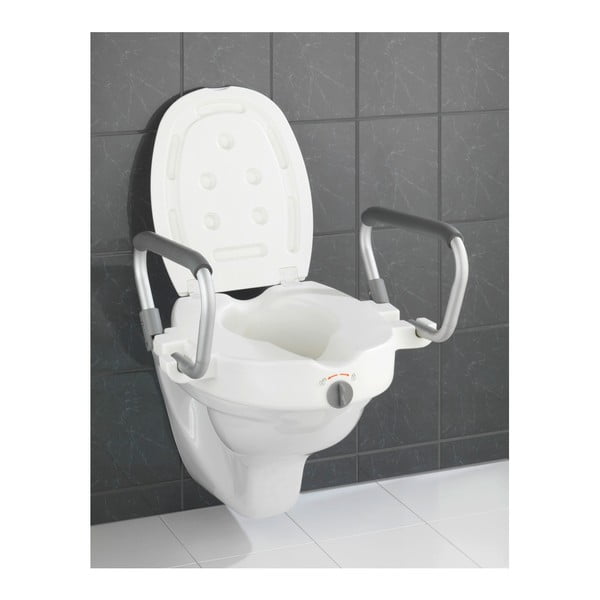 Sedile per WC rialzato con braccioli per anziani , 47,5 x 55 cm Secura - Wenko-image-2