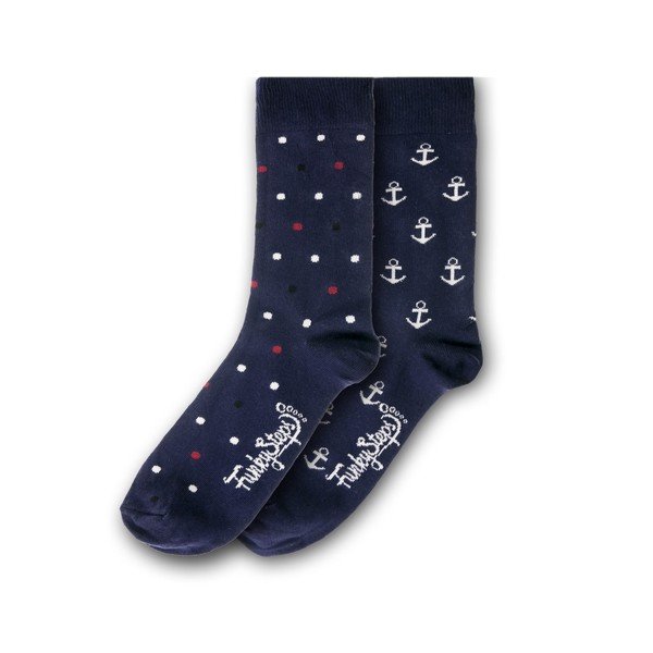 Sada 2 párů ponožek Funky Steps Anchor, velikost 39 – 45