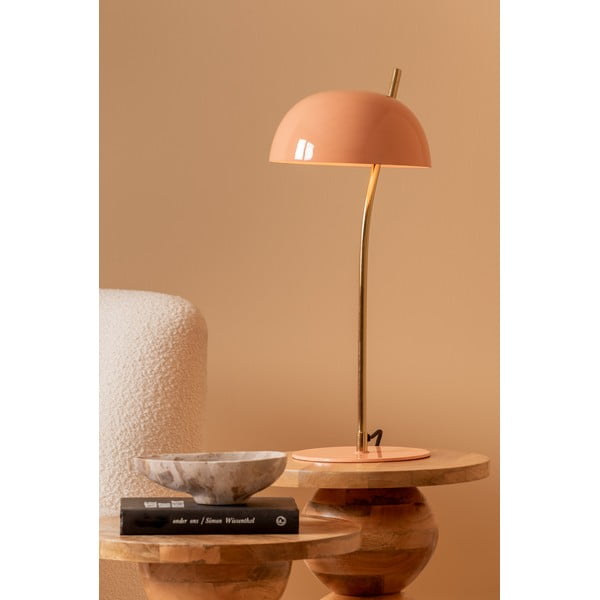 Lampada da tavolo in colore salmone con paralume in metallo (altezza 55 cm) Vivo - Leitmotiv-image-1