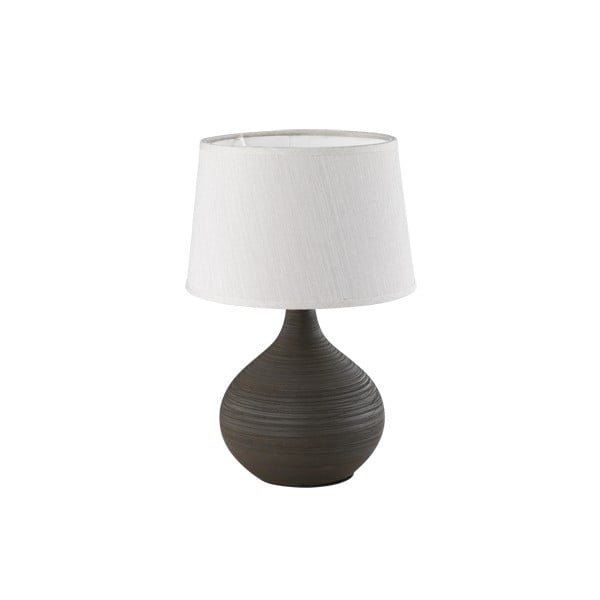 Lampada da tavolo marrone scuro in ceramica e tessuto, altezza 29 cm Martin - Trio