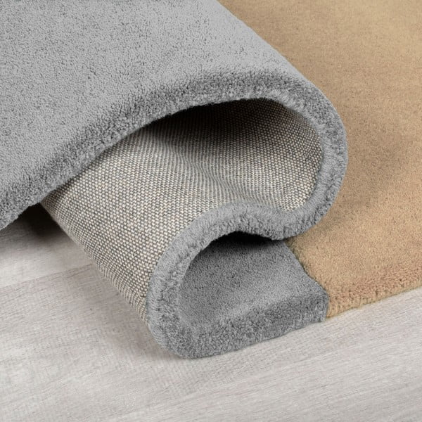 Tappeto nero e grigio in lana tessuto a mano 120x180 cm Lozenge Monochrome – Flair Rugs-image-3