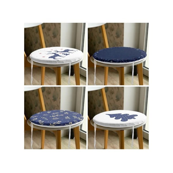 Set di cuscini per sedie a tema natalizio 4 pz ø 40 cm Blue Christmas – Mila Home-image-3