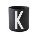 Tazza in porcellana nera Alphabet K, 250 ml A-Z - Design Letters