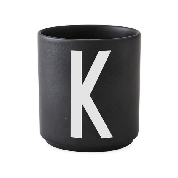 Tazza in porcellana nera Alphabet K, 250 ml A-Z - Design Letters